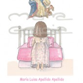 Recordatorio Comunión niña rezando “María Luisa 2R”